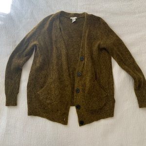 Olive green H&M wool cardigan
